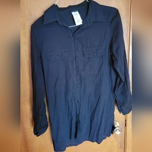 RALPH LAUREN Black Long Sleeve Cotton Shirt [M]